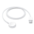 White Apple Watch magnetic charging cable with USB connector for fast charging